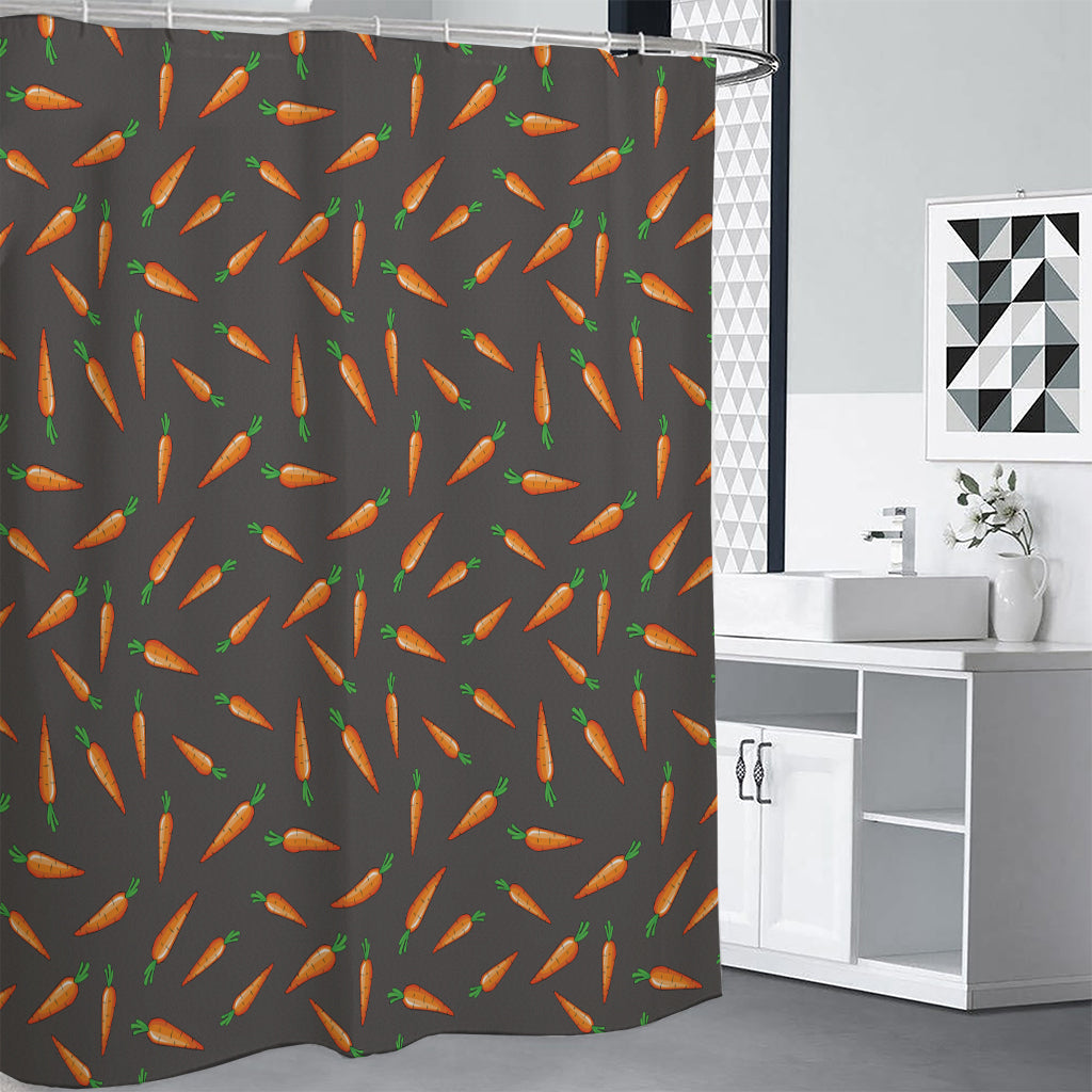 Cartoon Carrot Pattern Print Premium Shower Curtain