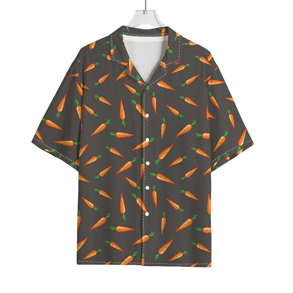 Cartoon Carrot Pattern Print Rayon Hawaiian Shirt