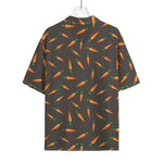 Cartoon Carrot Pattern Print Rayon Hawaiian Shirt