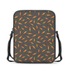 Cartoon Carrot Pattern Print Rectangular Crossbody Bag