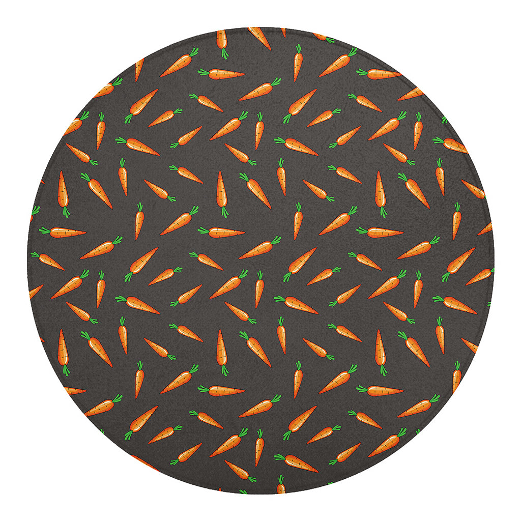 Cartoon Carrot Pattern Print Round Blanket