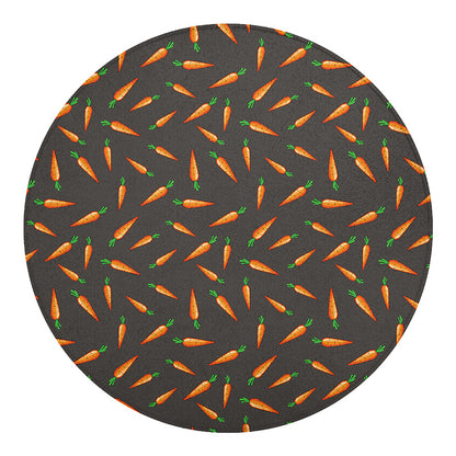 Cartoon Carrot Pattern Print Round Blanket