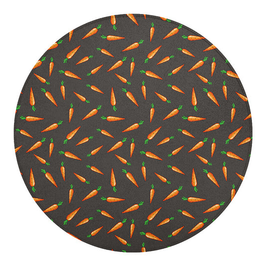 Cartoon Carrot Pattern Print Round Blanket