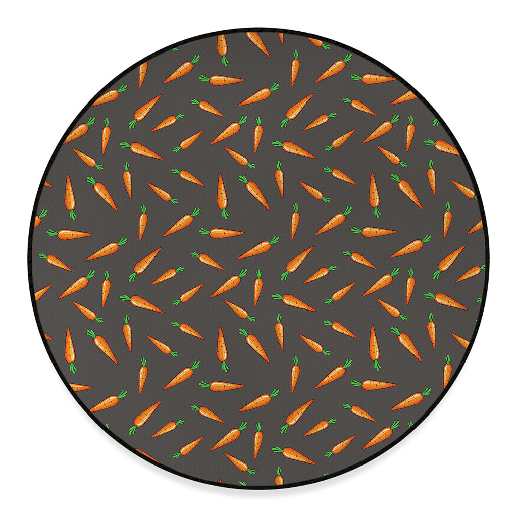 Cartoon Carrot Pattern Print Round Floor Mat