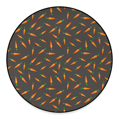 Cartoon Carrot Pattern Print Round Floor Mat