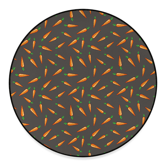 Cartoon Carrot Pattern Print Round Floor Mat