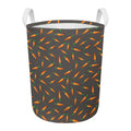 Cartoon Carrot Pattern Print Round Laundry Basket