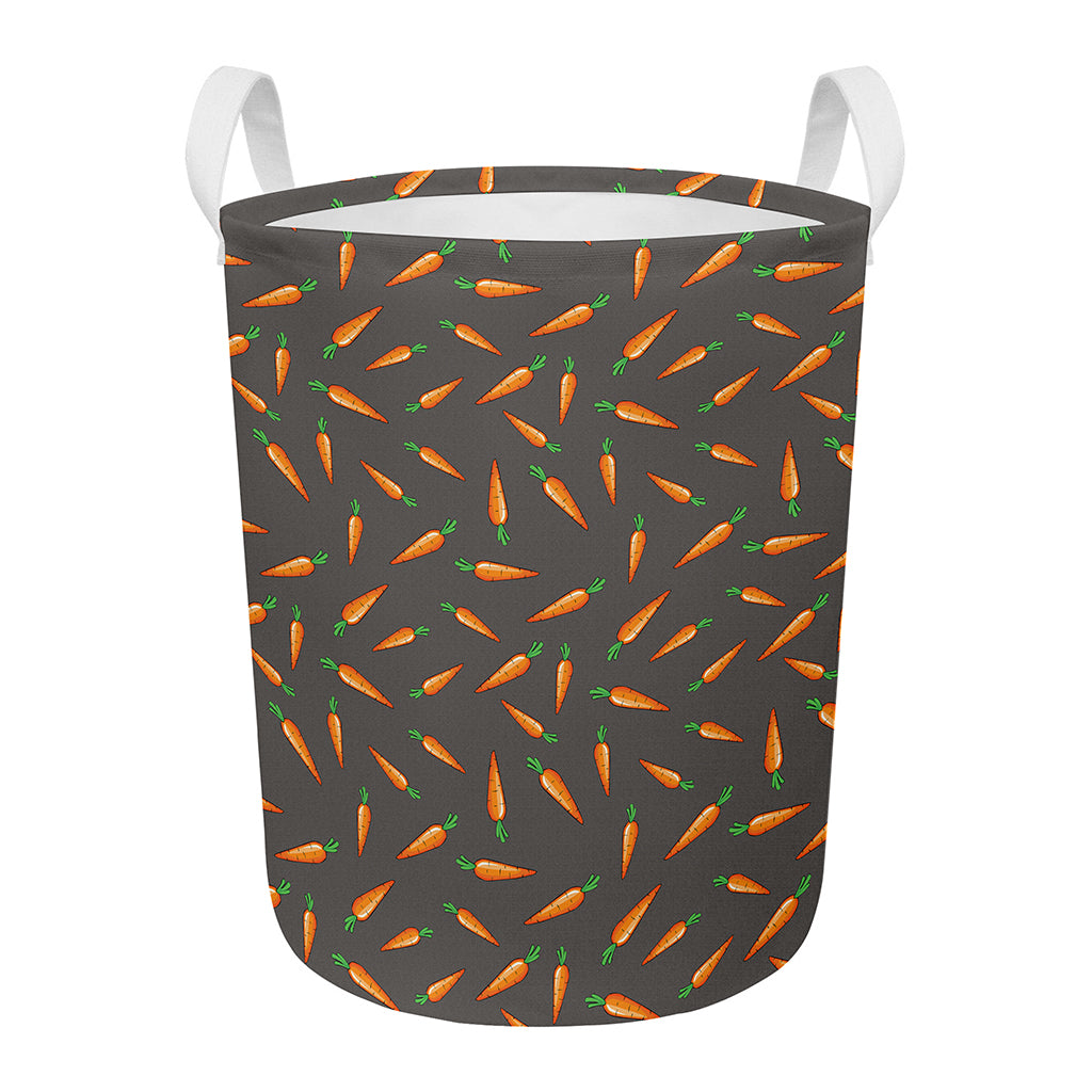 Cartoon Carrot Pattern Print Round Laundry Basket