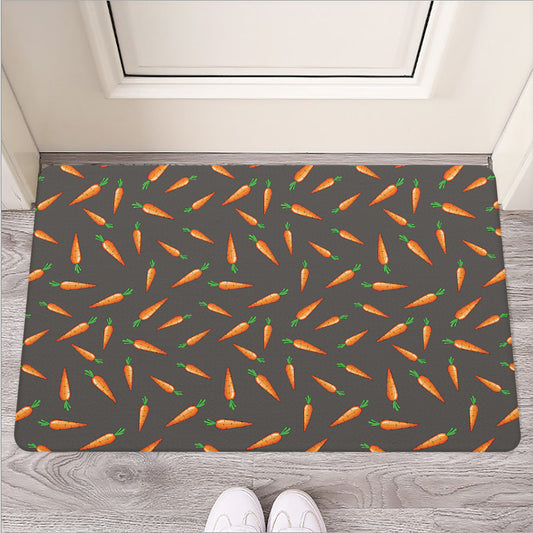 Cartoon Carrot Pattern Print Rubber Doormat