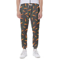 Cartoon Carrot Pattern Print Joggers