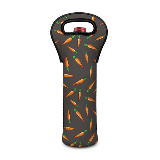 Cartoon Carrot Pattern Print Single Neoprene Wine Tote