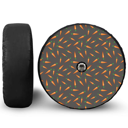Cartoon Carrot Pattern Print Tire Cover With Camera Hole