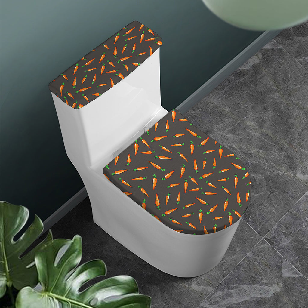 Cartoon Carrot Pattern Print Toilet Lid And Tank Cover Set