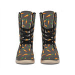 Cartoon Carrot Pattern Print Winter Boots