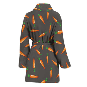 Cartoon Carrot Pattern Print Women's Bathrobe