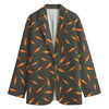 Cartoon Carrot Pattern Print Women's Blazer