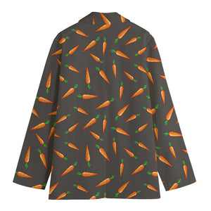 Cartoon Carrot Pattern Print Women's Blazer