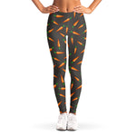 Cartoon Carrot Pattern Print Women's Leggings