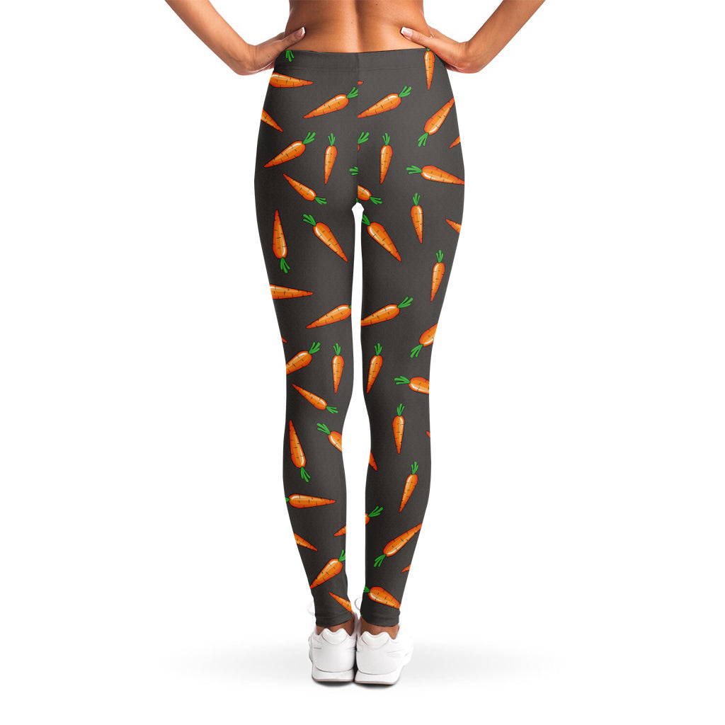 Cartoon Carrot Pattern Print Women's Leggings