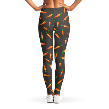 Cartoon Carrot Pattern Print Women's Leggings