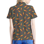 Cartoon Carrot Pattern Print Women's Polo Shirt