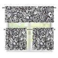Cartoon Casino Card Pattern Print 3 Piece Kitchen Curtains