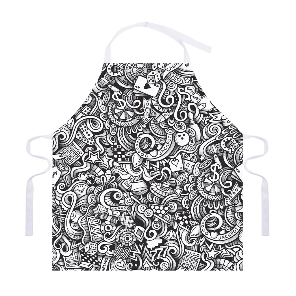 Cartoon Casino Card Pattern Print Adjustable Apron