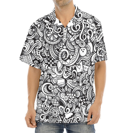 Cartoon Casino Card Pattern Print Aloha Shirt