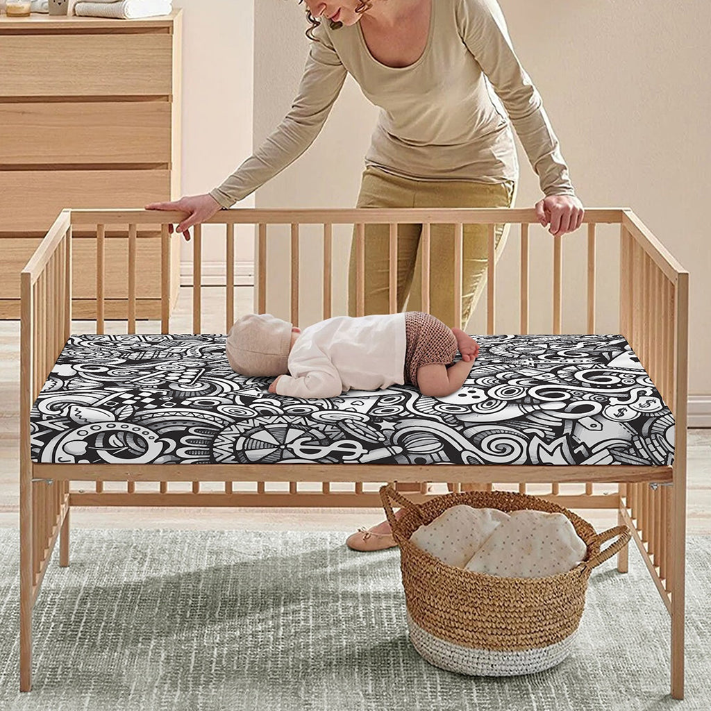 Cartoon Casino Card Pattern Print Baby Crib Sheet