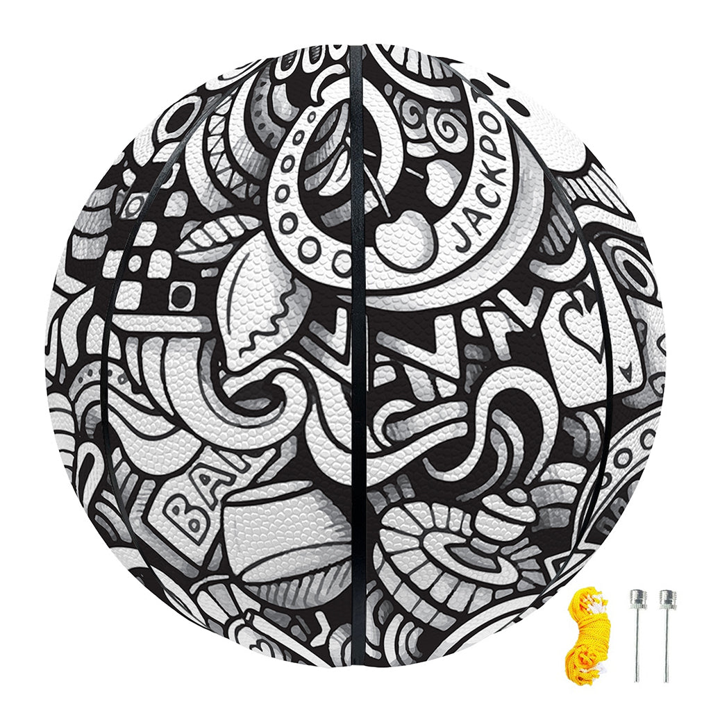 Cartoon Casino Card Pattern Print Basketball