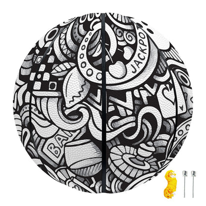 Cartoon Casino Card Pattern Print Basketball
