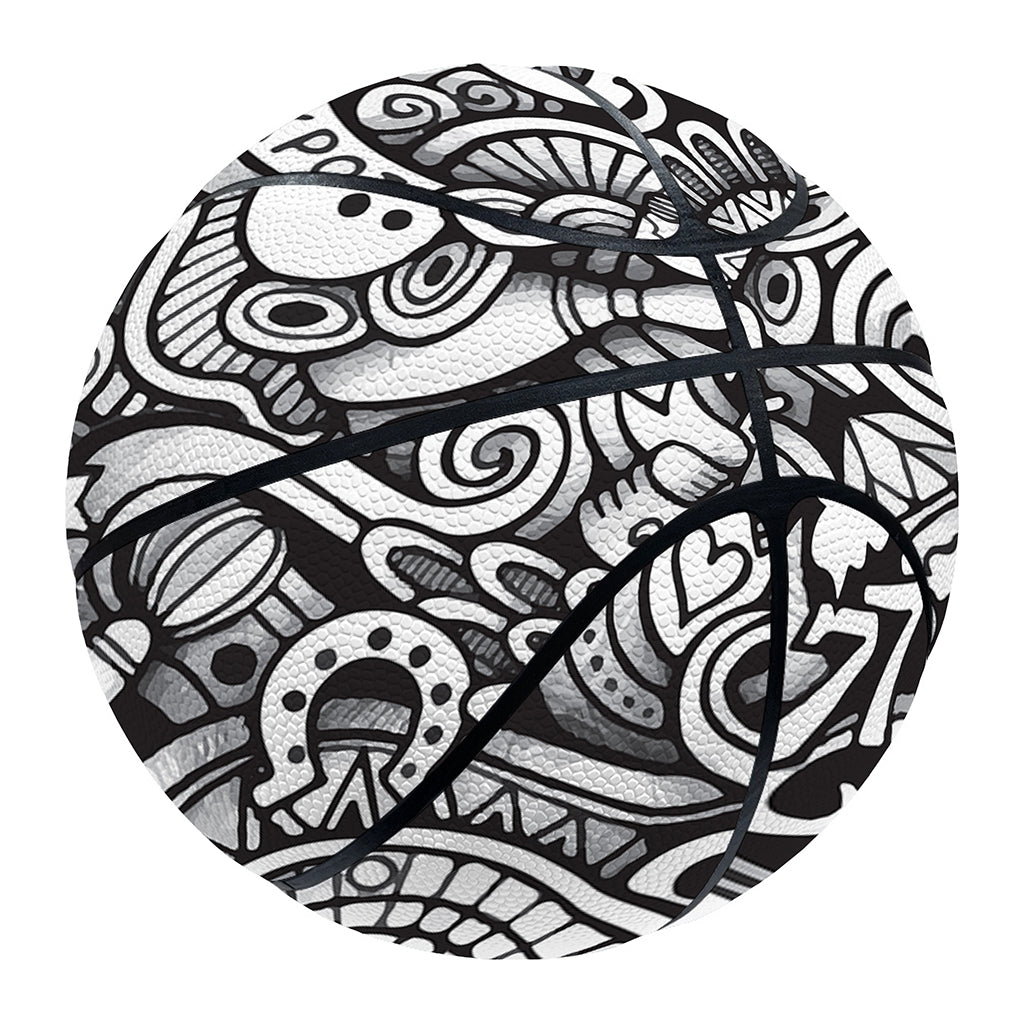 Cartoon Casino Card Pattern Print Basketball