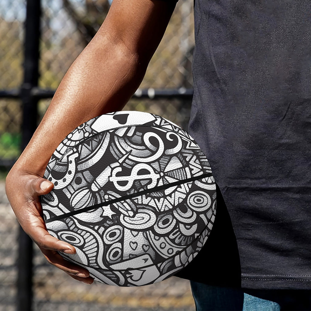Cartoon Casino Card Pattern Print Basketball