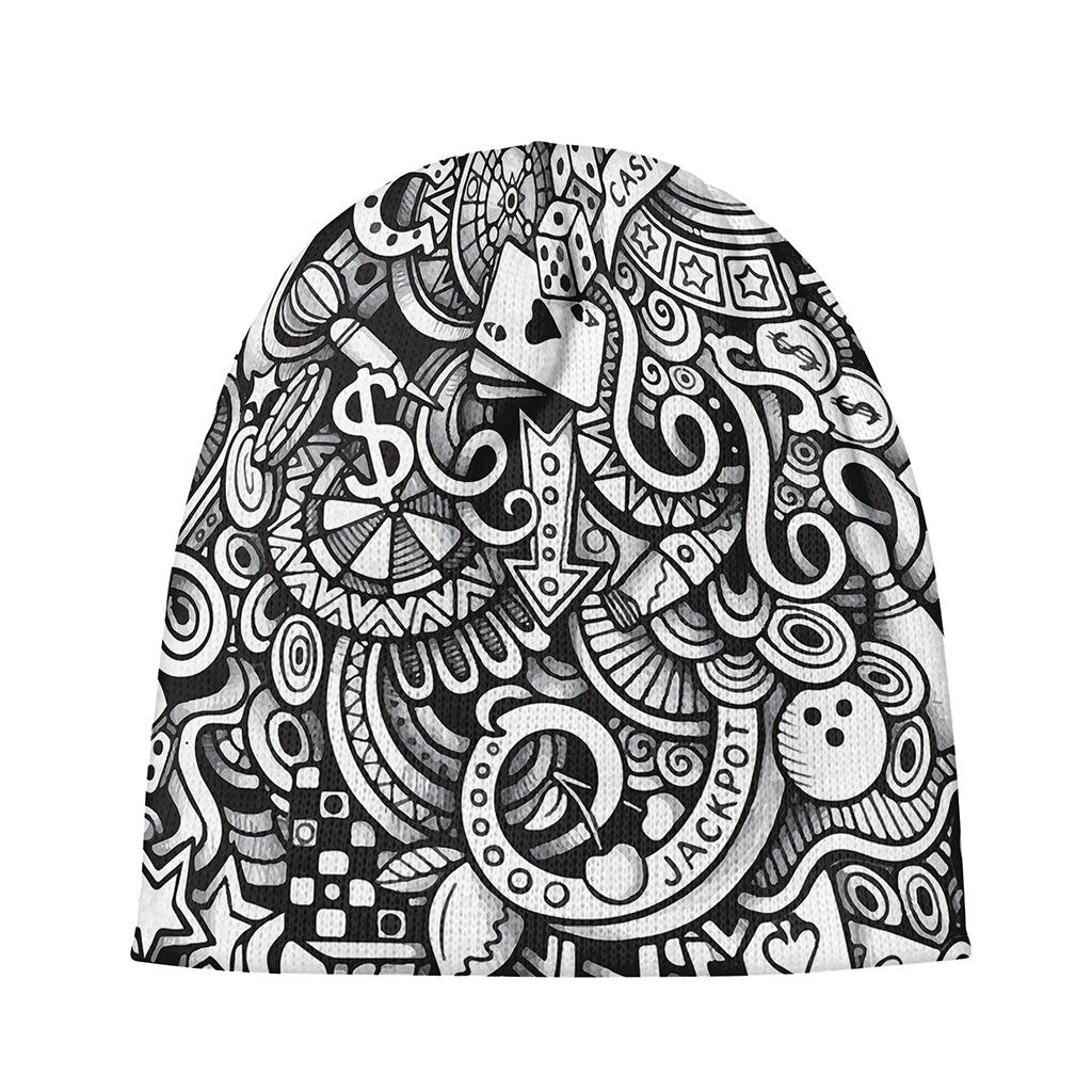 Cartoon Casino Card Pattern Print Beanie