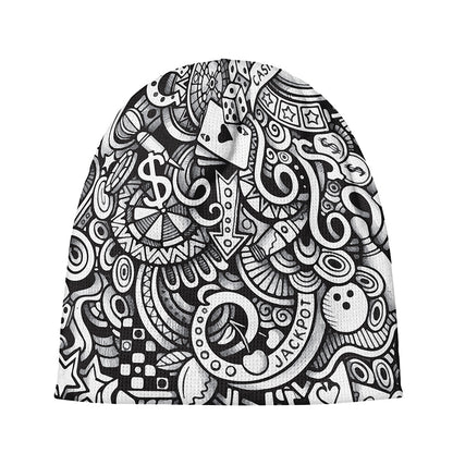 Cartoon Casino Card Pattern Print Beanie