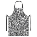 Cartoon Casino Card Pattern Print Bib Apron With Pocket