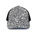 Cartoon Casino Card Pattern Print Black Mesh Trucker Hat