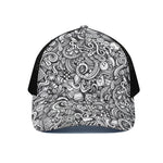 Cartoon Casino Card Pattern Print Black Mesh Trucker Cap