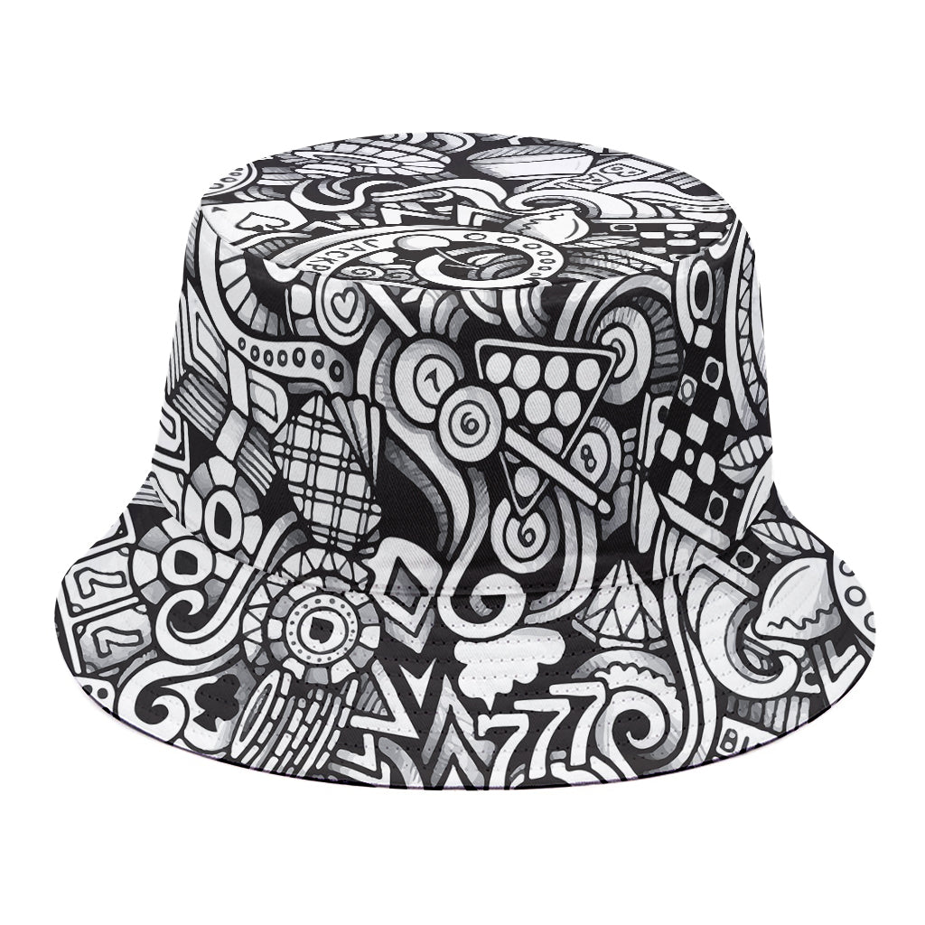 Cartoon Casino Card Pattern Print Bucket Hat