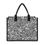 Cartoon Casino Card Pattern Print Canvas Tote Bag