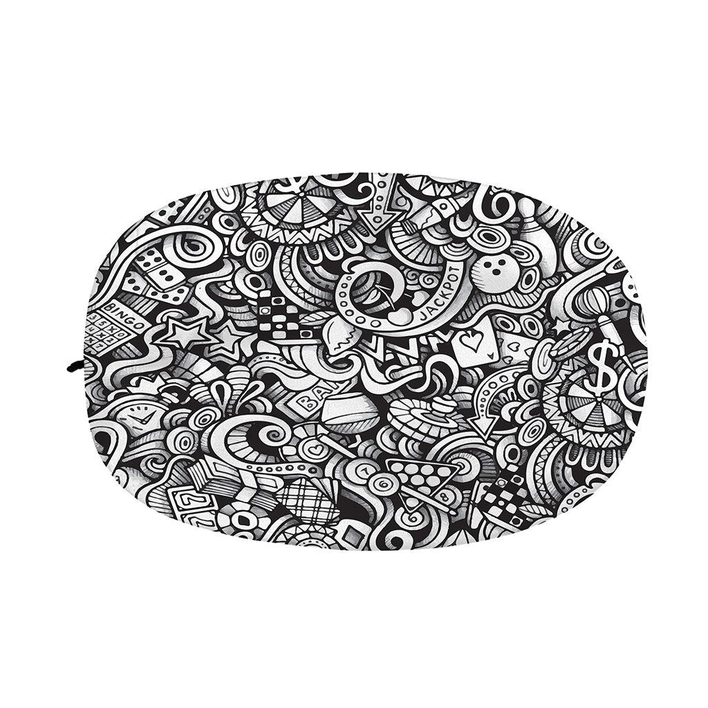 Cartoon Casino Card Pattern Print Car Side Mirror Covers