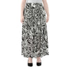 Cartoon Casino Card Pattern Print Chiffon Maxi Skirt