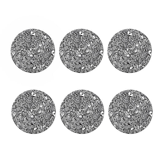 Cartoon Casino Card Pattern Print Coaster Set
