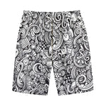 Cartoon Casino Card Pattern Print Cotton Shorts