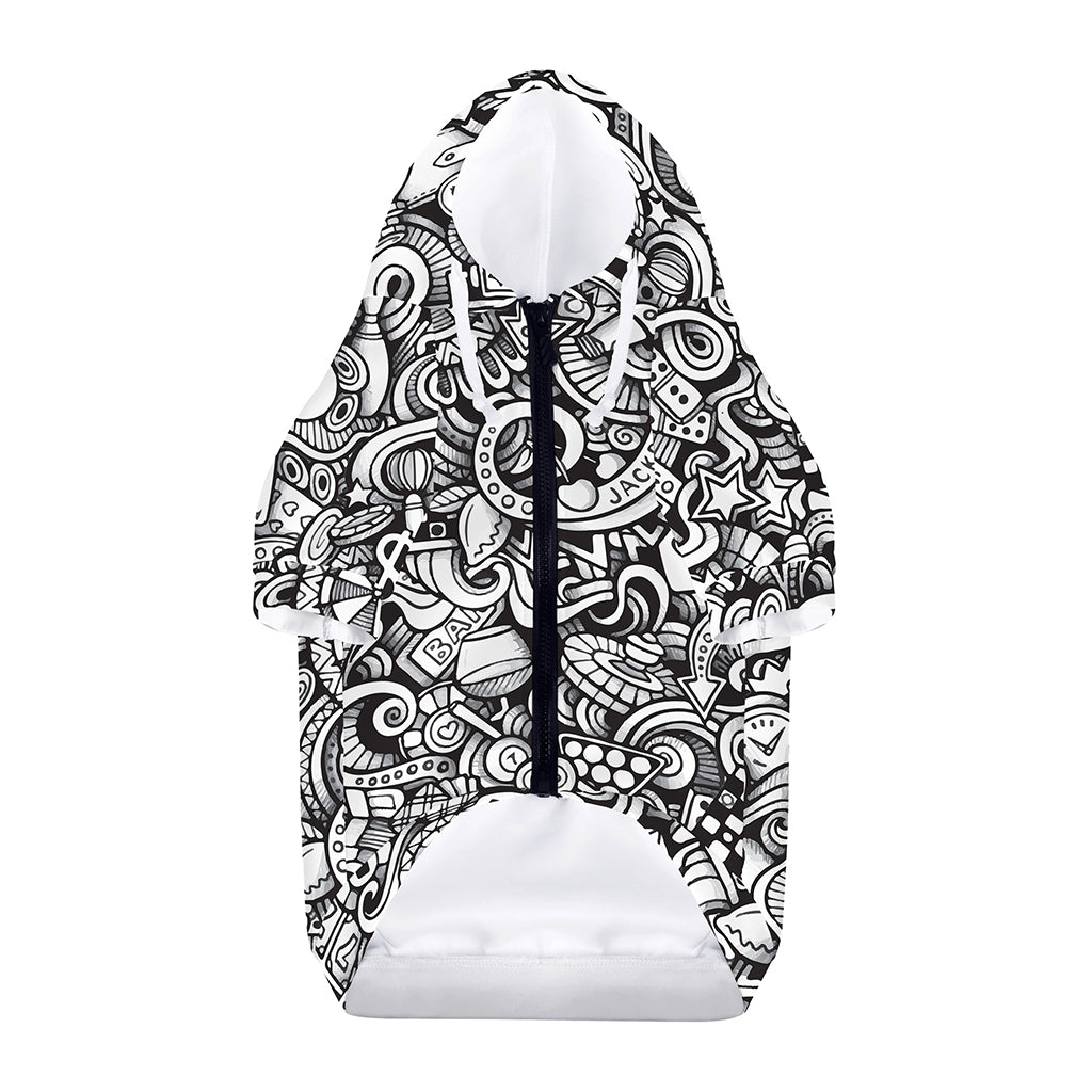 Cartoon Casino Card Pattern Print Dog Zip Up Hoodie