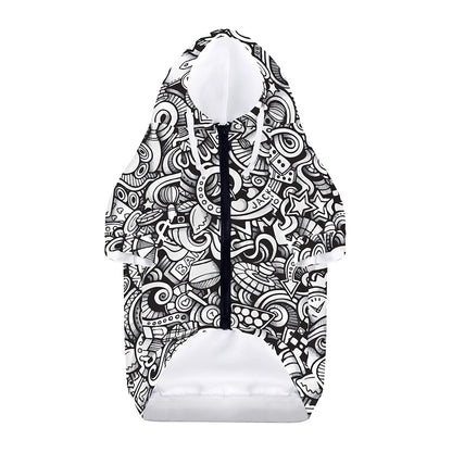 Cartoon Casino Card Pattern Print Dog Zip Up Hoodie