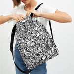 Cartoon Casino Card Pattern Print Drawstring Backpack