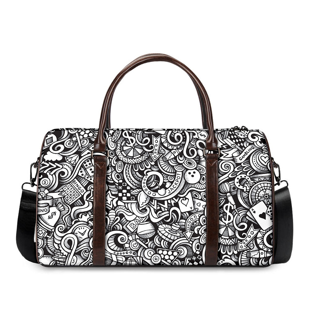 Cartoon Casino Card Pattern Print Duffle Bag