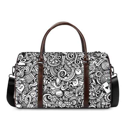 Cartoon Casino Card Pattern Print Duffle Bag