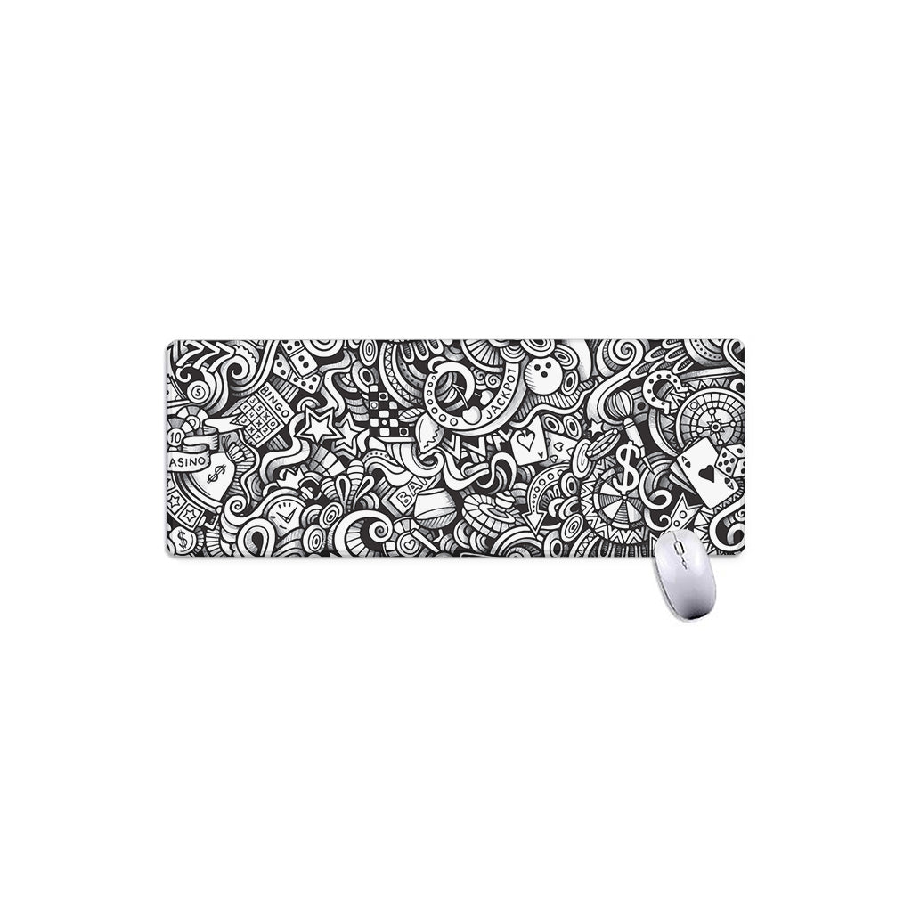 Cartoon Casino Card Pattern Print Extended Mouse Pad